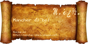 Mancher Ábel névjegykártya